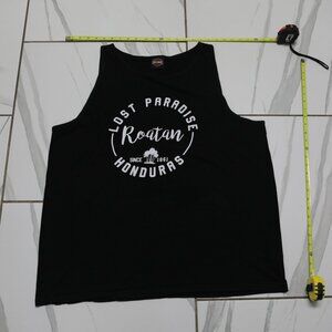 Harley Davidson Roatan Honduras Lost Paradise Black Tank Top Sz XL